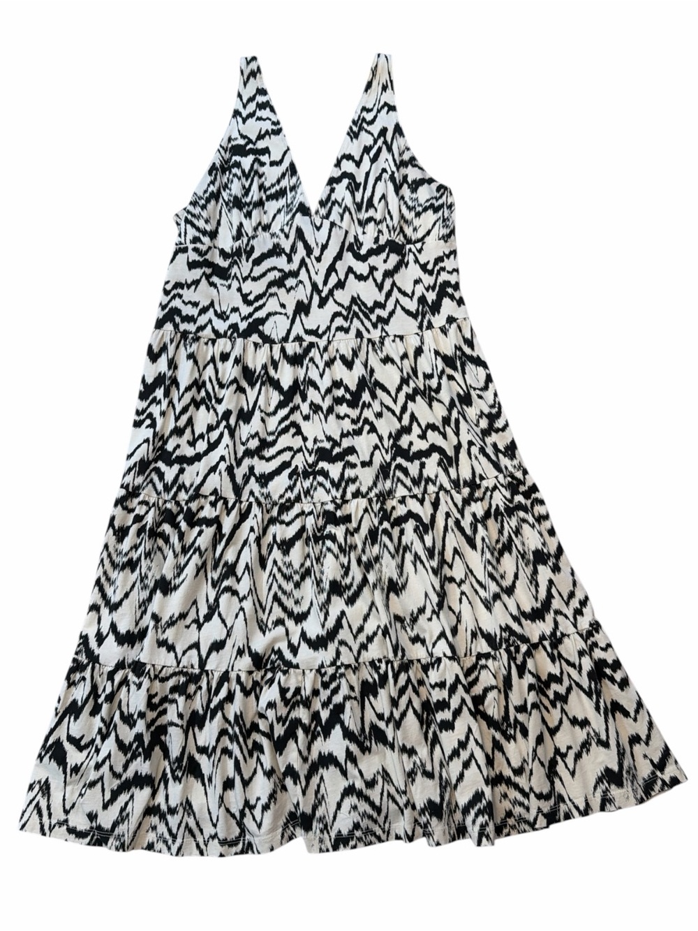 Woolworths Abstract Geometric V-Neck Tiered Tank Midi Dress